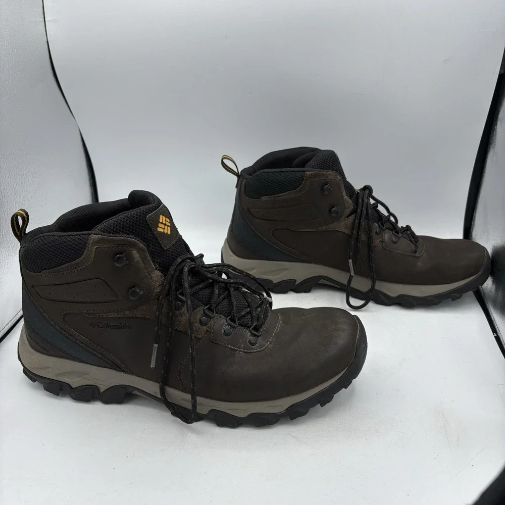 Columbia Hiking Boots Mens Size 14 Newton Ridge Plus II Brown Camp Waterproof